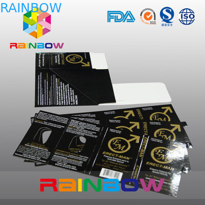 تأثير 100 ٪ ERECT-MEN الجنس حبوب منع الحمل والتغليف ورقة مربع مع بطاقة تصميم حسب الطلب