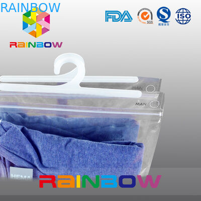 حقيبة تغليف ملابس الرجل مع زيبر وشماعات حقيبة التعبئة واضحة