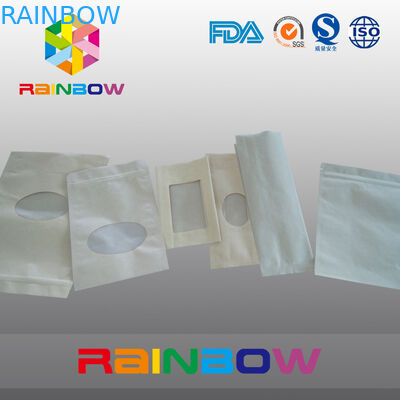 كيس براون كرافت ورقة الوقوف في حقيبة التعبئة والتغليف مع زيبر ، كيس زيبلوك للحلوى / الأطعمة