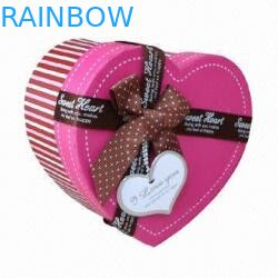 على شكل قلب الديكور الفاخرة هدية مربع الورق المعاد تدويره ، الوردي ورقة مربع للشوكولاته