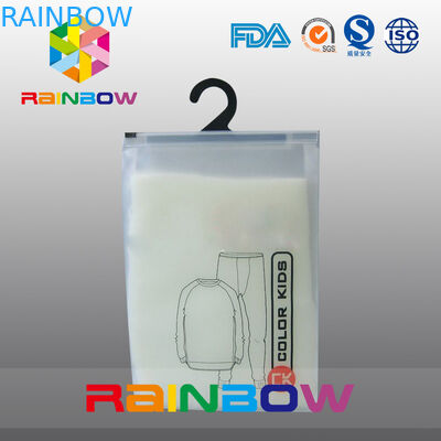 حافظة بلاستيكية Frosted PVC كيس معلق مع Ziplock للأطفال القماش