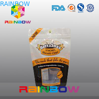 الوقوف الحقائب البلاستيكية واضحة زيبلوك التغليف مع الفراشة هانغ هول للحلوى / الوجبات الخفيفة