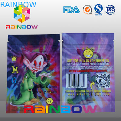 عرف الطباعة شعار MG أكياس البخور العشبية Ziplock 5G 4G حقيبة دخان التوابل