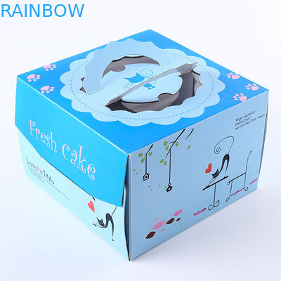 الوردي الأزرق ساحة كعكة عيد الميلاد ورقة مربع التعبئة والتغليف / هدية مربع حسب الطلب