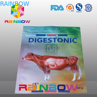 100G الحيوانات الأليفة / بقرة تغليف أغذية الحيوانات الأليفة الحقيبة الغذائية مع شعار مخصص المطبوعة