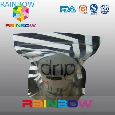 الوقوف الحقائب البلاستيكية الآيس كريم لامعة التغليف مع نافذة واضحة وسحاب