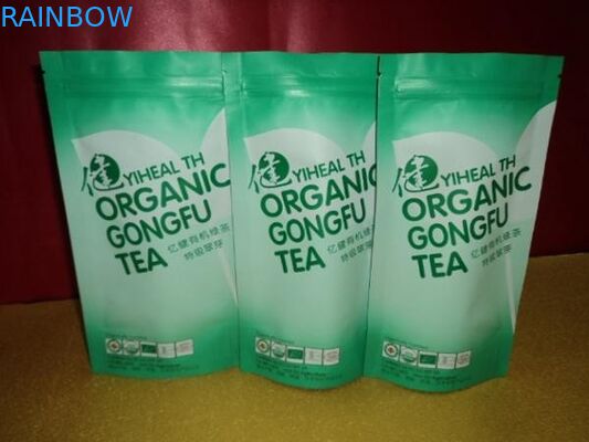 رشيقة منحنية ليبتون PET / VMPET / PE أكياس الشاي التعبئة والتغليف الوقوف / الوقوف حقيبة للشاي