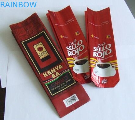 العرف تصميم احباط كيس قهوة مع طريقة واحدة تفريغ صمام ، أخضر / أسود