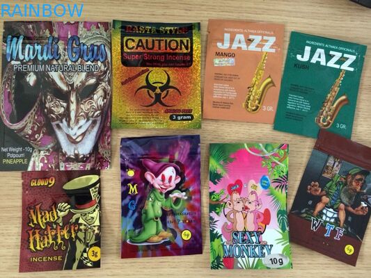 ثلاثة احباط الاحرار ختم البخور الألومنيوم احباط أكياس مع سحاب