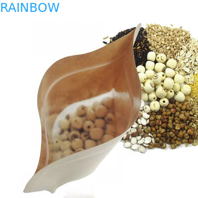 الغذاء الصف ورق الكرافت كيس مع نافذة واضحة / Mylay حقيبة للفول ، حلوى ، الخبز ، القهوة