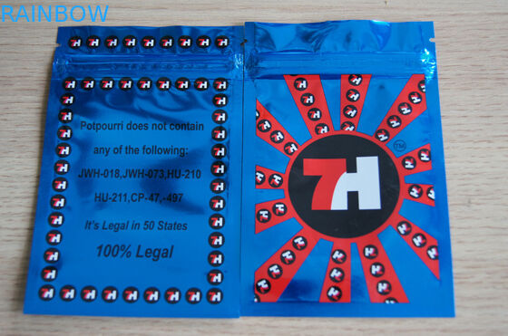 رقائق الألومنيوم مغلفة المعاد تدويرها الاعشاب - البخور مايلر زيبلوك حقيبة