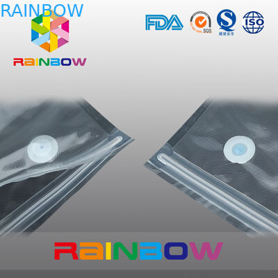 كيس التسرب الفراغية الصف الغذائي كيس التسرب الذاتي البلاستيكي للتخزين الغذاء / صمام كاسح الفراغ