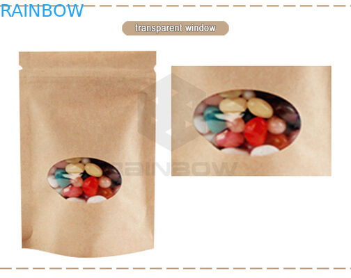 زيبلوك انهض الحقيبة كرافت براون ورقة حقيبة لتجفيف الفاكهة الجوز حلوى التغليف