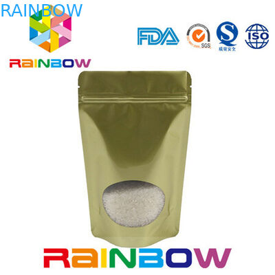 أكياس التعبئة والتغليف رقائق الألومنيوم المطبوعة مخصصة مع زيبلوك ونافذة واضحة