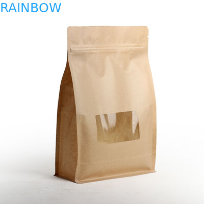 رطوبة إثبات مسطحة القاع مغلفة أكياس الشاي التعبئة والتغليف مع سستة ونوافذ