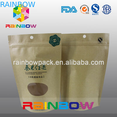 القابلة لإعادة التدوير 2oz كرافت ورقة دوق-باي الوقوف أكياس القهوة مع نافذة