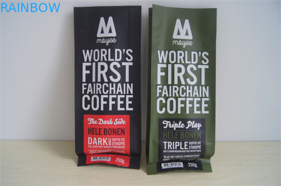 تخصيص أكياس جانبية الألومنيوم احباط أكياس القهوة مع صمام ، أحمر أخضر