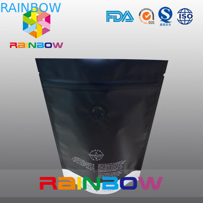عرف الطباعة 250G مات الوقوف أكياس زيبلوك القهوة الفول مع صمام
