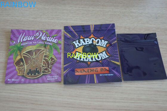 حقيبة البخور العشبية / ثلاثة الجانب ختم حقيبة سستة / مخصص حقيبة البخور العشبية للحصول على 1g / 2g / 3g / 4g / 5g كيس الكيس لمسحوق