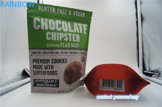 2017 تصاميم جديدة الشوكولاته كيس البسكويت التعبئة والتغليف / الحقيبة الجبن 10oz مع سستة