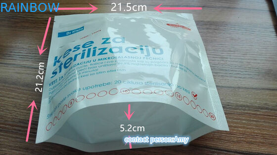 الوقوف معاكس البخار بالبخار معقم Retort حقيبة / وافق ادارة الاغذية والعقاقير سستة الحقيبة البلاستيكية الميكروويف معقم