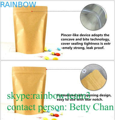 الترقيات براون كرافت أكياس الورق مع نافذة / دوق-باي أكياس الحرارة قابل للغلق