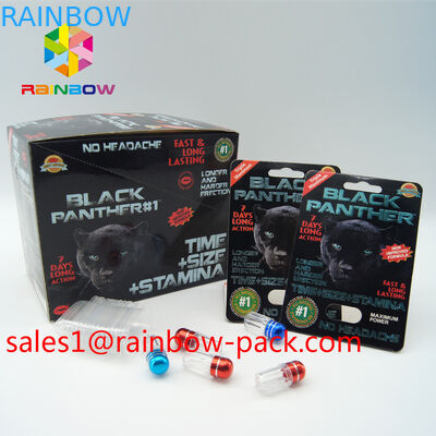 أسود مامبا عرض مربع الجنس تعزيز حبوب تغليف بطاقة تأثير 3d الجنس حبوب منع الحمل