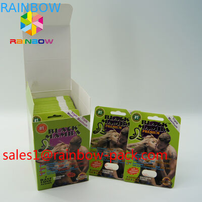 حار بيع 3d الطباعة بطاقة سوداء mamba 3d cards3d حبوب الجنس تغليف ورقة بطاقة 3d حبوب منع الحمل تعزيز حبوب منع الحمل