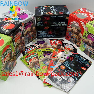 حار بيع 3d الطباعة بطاقة سوداء mamba 3d cards3d حبوب الجنس تغليف ورقة بطاقة 3d حبوب منع الحمل تعزيز حبوب منع الحمل