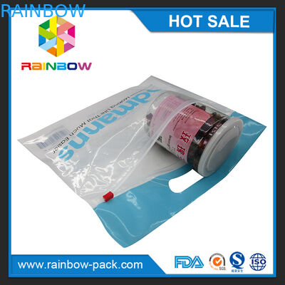 مخصص تغليف المواد الغذائية القابلة لإعادة الاستخدام البلاستيك أكياس الرمز البريدي قفل المنزلق حقيبة زيبلوك مع شعار الوقوف حقيبة واضحة الجبهة