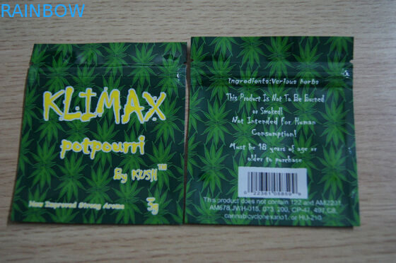 4G 5G 10G أكياس مجففات فارغة ، سكوبي Snax أكياس التعبئة والتغليف التوابل الطباعة الحفر