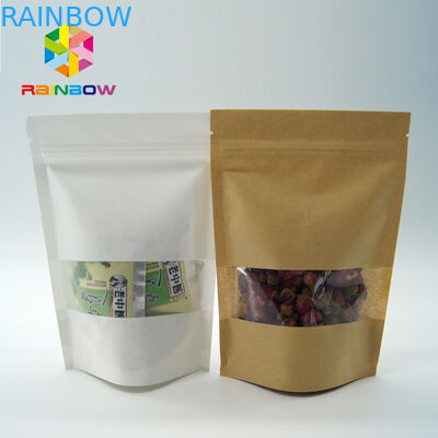 الايكولوجية - ودية مطبوعة ورقة الوقوف الحقائب مع نافذة واضحة وسحاب