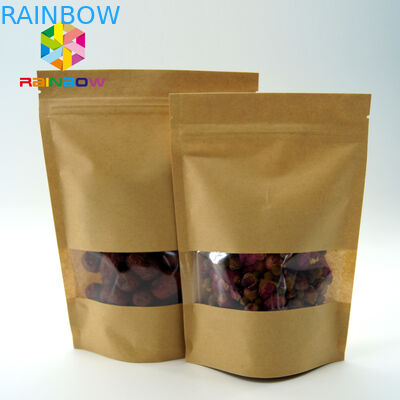 واضح أكياس الشاي نافذة التغليف / الأغلاق الوقوف الحقائب للأغذية