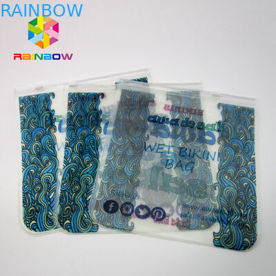 كيس شفاف PVC حقيبة بيكيني ، إيفا حقيبة ملابس السباحة البلاستيكية مع زيبر