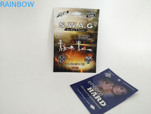 3 ختم جانبية حبوب منع الحمل الحقيبة أكياس تمزق الشقوق للحصول على الظهور كبسولة بودرة الثابت