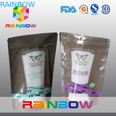 الغذاء الصف القابل لإعادة الاستخدام 150g زيبر الوقوف الحقائب لمسحوق الطاقة