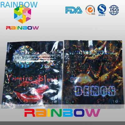 مغلفة المواد القرد العشبية البخور أكياس صغيرة Ziplock مع الشقوق المسيل للدموع