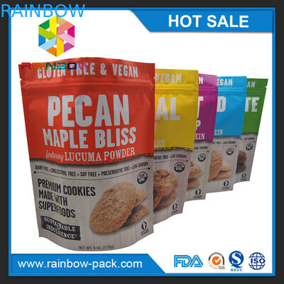 رقائق الألومنيوم رقائق رقائق رقائق الألومنيوم التعبئة والتغليف والوقوف يقف ziplock 250g ملفات تعريف الارتباط الحقيبة التعبئة والتغليف