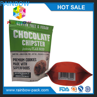 رقائق الألومنيوم رقائق رقائق رقائق الألومنيوم التعبئة والتغليف والوقوف يقف ziplock 250g ملفات تعريف الارتباط الحقيبة التعبئة والتغليف