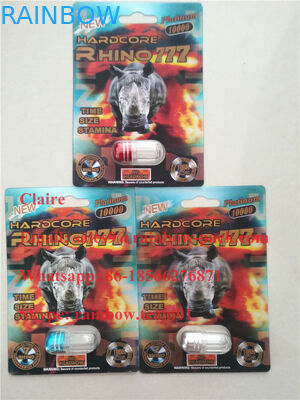 أحدث 3D المطبوعة تعزيز الذكور حبة بلاستيكية قابلة للطي بطاقة الكركدن 25 / مجنون الكركدن 50K نفطة التعبئة والتغليف