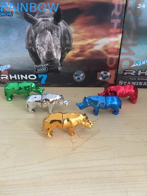 الذهاب Rhino 3d بطاقة الكركدن الشكل ذكر تعزيز حبوب منع الحمل الجنسي رصاصة / حبوب منع الحمل الجنسي كبسولة التعبئة والتغليف