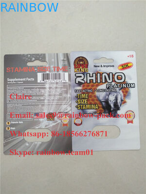 الأعلى تقييما Rhino الجنس حبوب منع الحمل 3d التعبئة / تعزيز الذكور حبة التعبئة بطاقة / بطاقة التعبئة نفطة 3D