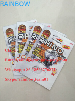 الأعلى تقييما Rhino الجنس حبوب منع الحمل 3d التعبئة / تعزيز الذكور حبة التعبئة بطاقة / بطاقة التعبئة نفطة 3D
