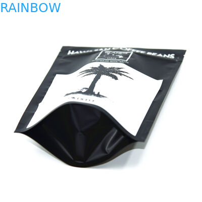 مخصص تغليف الحقائب البلاستيكية احباط الالومنيوم ، 300G أكياس قهوة الوقوف مع صمام