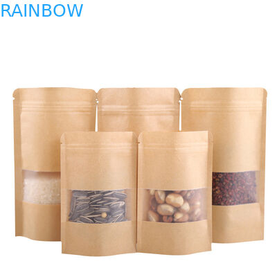 النفس الدائمة الدائمة مجمعة 250 غرام أكياس الورق المخصصة التعبئة والتغليف Supar مع نافذة