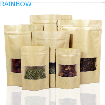 النفس الدائمة الدائمة مجمعة 250 غرام أكياس الورق المخصصة التعبئة والتغليف Supar مع نافذة