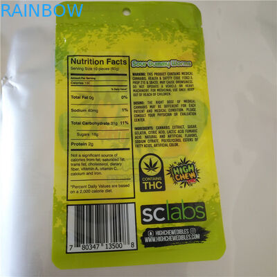 Cbd Thc Fudge بذور أكياس البلاستيك الختم قابل للحرارة ، الألومنيوم احباط الكيس ل Cbd غائر