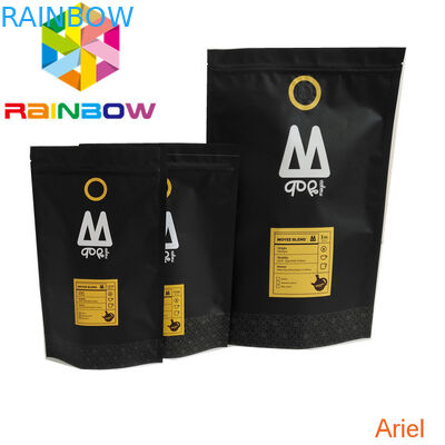 البلاستيك سستة ماتي الأسود سناك حقيبة التعبئة والتغليف يقف الأغلاق الحقيبة زيبلوك