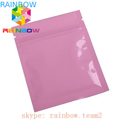 وردي معدني احباط مايلر الرمز البريدي قفل ثلاثي الجانب مختومة الحقائب الغذائية المسطحة شيا البذور التغليف