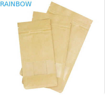 الجبهة واضحة مخصصة أكياس الورق الرمز البريدي قفل ثلاثة الجانب ختم كيس التغليف لصناديق الحلوى